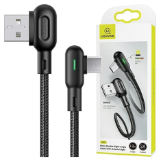 USAMS USAMS MICROUSB KABEL 2A 1,2M U57 ŠIKMÝ KABEL ČERNO/ČERNÝ SJ458USB01 (US-SJ458)