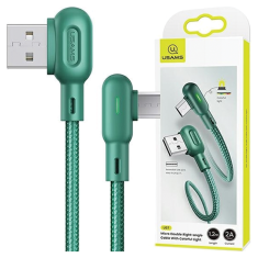 USAMS USAMS MICROUSB KABEL 2A 1,2M ÚHLOVÝ U57 ZELENÝ/ZELENÝ SJ458USB02 (US-SJ458)