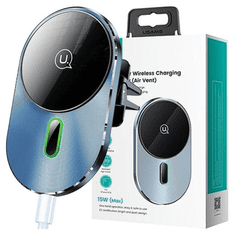 UNBRANDED USAMS MAGNETIC CAR WIRELESS CHARGING 15W INDUKČNÍ DRŽÁK PRO VENTILACI. ŠEDÁ/ŠEDÁ CD170DZ01 (US-CD170)