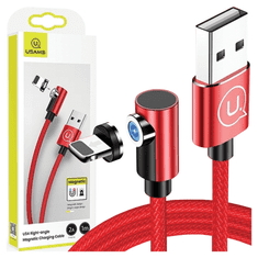 USAMS USAMS LIGHTNING KABEL 1M ÚHLOVÝ MAGNETICKÝ ČERVENÝ/ČERVENÝ SJ444USB02 (US-SJ444)