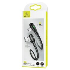 USAMS USAMS MICROUSB KABEL 2A 1,2M U57 ŠIKMÝ KABEL ČERNO/ČERNÝ SJ458USB01 (US-SJ458)