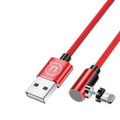 USAMS USAMS LIGHTNING KABEL 1M ÚHLOVÝ MAGNETICKÝ ČERVENÝ/ČERVENÝ SJ444USB02 (US-SJ444)