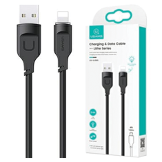 USAMS USAMS LIGHTNING CABLE 2,4A 1,2M FAST CHARGING LITHE SERIES ČERNÁ/ČERNÁ SJ565USB01 (US-SJ565)