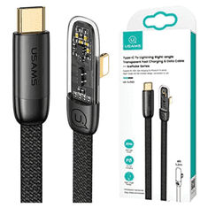 USAMS USAMS ÚHLOVÝ KABEL USB-C NA LIGHTNING PD 20W FAST CHARGING ICEFLAKE SERIES 1,2 M ČERNÝ/ČERNÝ SJ583USB01 (US-SJ583)