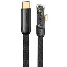 USAMS USAMS ÚHLOVÝ KABEL USB-C NA LIGHTNING PD 20W FAST CHARGING ICEFLAKE SERIES 1,2 M ČERNÝ/ČERNÝ SJ583USB01 (US-SJ583)