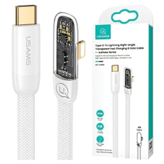 USAMS USAMS ÚHLOVÝ KABEL USB-C NA LIGHTNING PD 20W RYCHLE NABÍJECÍ KABEL ŘADY ICEFLAKE 1,2 M BÍLÝ/BÍLÝ SJ583USB02 (US-SJ583)