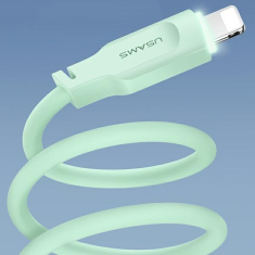 USAMS USAMS LIGHTNING KABEL 2,4A 1,2M RYCHLÉ NABÍJENÍ LITHE SERIES BÍLÁ/BÍLÁ SJ565USB02 (US-SJ565)