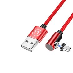 USAMS USAMS MICROUSB KABEL 1M ÚHLOVÝ MAGNETICKÝ U54 ČERVENÝ/ČERVENÝ SJ446USB02 (US-SJ446)