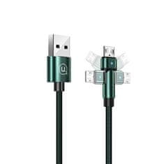 USAMS USAMS U60 2A OTOČNÝ OPLETENÝ KABEL MICROUSB ZELENÝ/ZELENÝ 1M SJ478USB02 (US-SJ478)