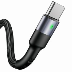 USAMS USAMS PLETENÝ KABEL U26 USB-C 1M 1 KS. PRO SADU 3A RYCHLÉ NABÍJENÍ ČERNÁ/ČERNÁ SJ313TC01 (US-SJ313) SJ313USB01