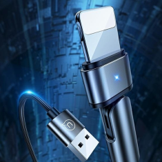 USAMS USAMS PLETENÝ OTOČNÝ KABEL U60 2A LIGHTNING ZELENÝ/ZELENÝ 1M SJ476USB02 (US-SJ476)