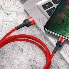 USAMS USAMS PLETENÝ KABEL U26 MICROUSB 1M 1 KS. PRO SADU 2A RYCHLÉ NABÍJENÍ ČERVENÁ/ČERVENÁ SJ312MC02 (US-SJ312)