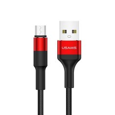 USAMS USAMS PLETENÝ KABEL U5 2A MICRO USB ČERVENÝ/ČERVENÝ 1,2M SJ224USB02 (US-SJ224)