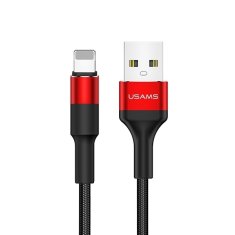 USAMS USAMS PLETENÝ KABEL U5 2A LIGHTNING RED/RED 1,2M SJ220IP02 (US-SJ220)