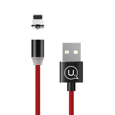 USAMS USAMS U-SURE LIGHTNING MAGNETICKÝ KABEL 1M 2.1A OPLETENÝ ČERVENÝ/ČERVENÝ SJ292USB02 (US-SJ292)