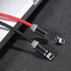 USAMS USAMS U-SURE LIGHTNING MAGNETICKÝ KABEL 1M 2.1A OPLETENÝ ČERVENÝ/ČERVENÝ SJ292USB02 (US-SJ292)