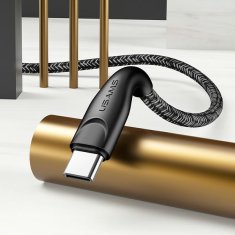 USAMS USAMS PLETENÝ KABEL U41 USB-C 2M 2A ČERVENÝ/ČERVENÝ SJ395USB02 (US-SJ395)