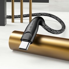 USAMS USAMS PLETENÝ KABEL U41 USB-C 3M 2A ČERVENÝ/ČERVENÝ SJ398USB02 (US-SJ398) RYCHLÉ NABÍJENÍ