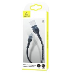 USAMS USAMS PLETENÝ KABEL U55 2A MICRO USB ČERNÝ/ČERNÝ 1M SJ450USB01 (US-SJ450)