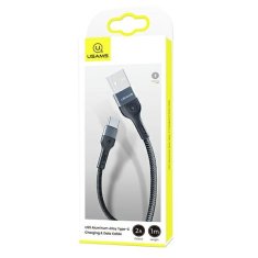 USAMS USAMS PLETENÝ KABEL U55 2A USB-C ČERNÁ/ČERNÁ 1M SJ449USB01 (US-SJ449)