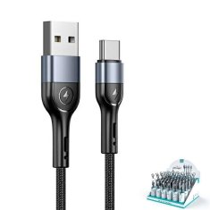 USAMS USAMS PLETENÝ KABEL U55 2A USB-C 1 KS. PRO SADU U55 ČERNÁ/ČERNÁ 1M SJ449ZJ01 (US-SJ449)