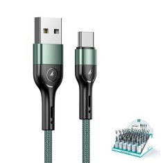 USAMS USAMS PLETENÝ KABEL U55 2A USB-C 1 KS. PRO SADU U55 ZELENÁ/ZELENÁ 1M SJ449USBSG02 (US-SJ449)