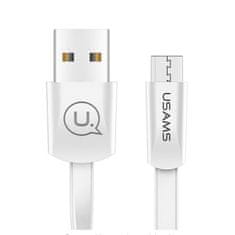 USAMS USAMS U2 MICROUSB PLOCHÝ KABEL 1,2 M BÍLÝ/BÍLÝ SJ201MIC02 (US-SJ201)