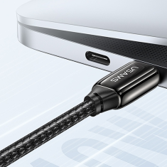 USAMS USAMS U82 PLETENÝ KABEL USB-C NA USB-C 1,2 M 240 W PD 3.1 RYCHLÉ NABÍJENÍ ČERNÁ/ČERNÁ SJ580USB01 (US-SJ580)