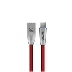 USAMS USAMS U-LIGHT USB-C OPLETENÝ KABEL ČERVENÝ/ČERVENÝ 1,2 M TCZSUSB04 (US-SJ184)