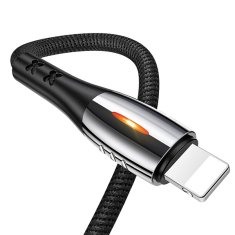 USAMS USAMS U-TONE LIGHTNING OPLETENÝ KABEL 1,2 M VYPÍNÁNÍ 2A RYCHLÉ NABÍJENÍ ČERNÁ/ČERNÁ SJ344USB01 (US-SJ344)