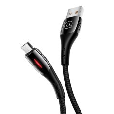 USAMS USAMS U-TONE MICROUSB OPLETENÝ KABEL 1,2 M VYPÍNÁNÍ 2A RYCHLÉ NABÍJENÍ ČERNÁ/ČERNÁ SJ346USB01 (US-SJ346)