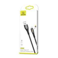 USAMS USAMS U-TONE LIGHTNING OPLETENÝ KABEL 1,2 M VYPÍNÁNÍ 2A RYCHLÉ NABÍJENÍ ČERNÁ/ČERNÁ SJ344USB01 (US-SJ344)