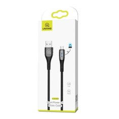 USAMS USAMS U-TONE MICROUSB OPLETENÝ KABEL 1,2 M VYPÍNÁNÍ 2A RYCHLÉ NABÍJENÍ ČERNÁ/ČERNÁ SJ346USB01 (US-SJ346)