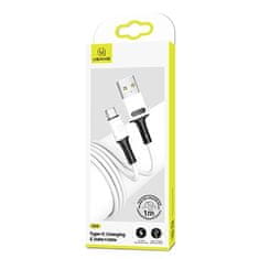 USAMS USAMS KABEL U52 USB-C 2A RYCHLÉ NABÍJENÍ 1M BÍLÁ/BÍLÁ SJ436USB01 (US-SJ436)