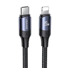 USAMS USAMS KABEL U71 USB-C NA LIGHTNING 2M 20W PD FAST CHARGE CZARNY/BLACK SJ522USB01 (US-SJ522)