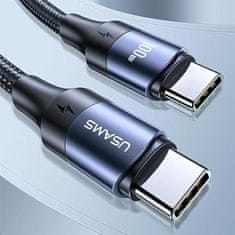 USAMS USAMS KABEL U71 USB-C NA USB-C 3M 100W PD FAST CHARGE ČERNÁ/ČERNÁ SJ526USB01 (US-SJ526)