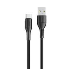 USAMS USAMS KABEL U68 USB-C 2A FAST CHARGE 1M ČERNÁ/ČERNÁ SJ501USB01 (US-SJ501)