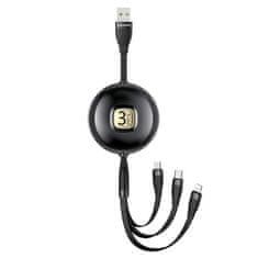 USAMS USAMS KABEL U69 3V1 1M ČERNO/ČERNÝ (LIGHTNING/MICROUSB/USB-C) SJ508USB01 (US-SJ508)