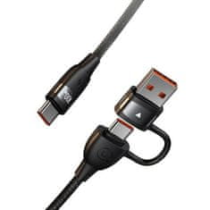 USAMS USAMS KABEL U85 2XUSB-C/USB-A 1,2M 100W PD FAST CHARGE ČERNO/ČERNÝ SJ654USB01 (US-SJ654)