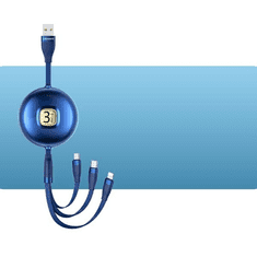 USAMS USAMS KABEL U69 3V1 1M MODRÝ/MODRÝ (LIGHTNING/MICROUSB/USB-C) SJ508USB02 (US-SJ508)