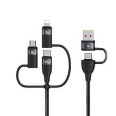 USAMS USAMS KABEL U85 2XUSB-C/USB/MICRO-USB/LIGHTNING 6V1 2M 100W PD FAST CHARGE ČERNÁ/ČERNÁ SJ646USB01 (US-SJ646)