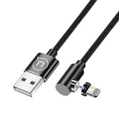 USAMS USAMS USB-A/LIGHTNING KABEL 1M ÚHLOVÝ MAGNETICKÝ U54 ČERNÝ/ČERNÝ SJ444USB01 (US-SJ444)