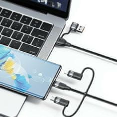 USAMS USAMS KABEL U85 2XUSB-C/USB/MICRO-USB/LIGHTNING 6V1 2M 100W PD FAST CHARGE ČERNÁ/ČERNÁ SJ646USB01 (US-SJ646)