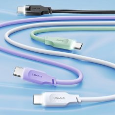 USAMS USAMS USB-C KABEL 6A 1,2M PORT PRO RYCHLÉ NABÍJENÍ DISPLEJ ŘADY LITHE BÍLÁ/BÍLÁ SJ568USB02(US-SJ568)