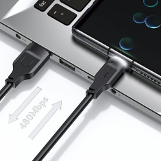 USAMS USAMS USB-C KABEL 6A 1,2M PORT DISPLEJ RYCHLO NABÍJECÍ LITHE SERIES FIALOVÁ/FIALOVÁ SJ568USB03 (US-SJ568)