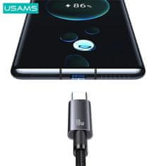 USAMS USAMS KABEL USB NA USB-C 3A 0,25 M RYCHLÉ NABÍJENÍ OCEL/LAK SJ680USB01 (US-SJ680)