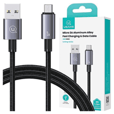 USAMS USAMS USB NA MICRO-USB KABEL 2A 1,2M RYCHLÉ NABÍJENÍ OCEL/LAK SJ668USB01 (US-SJ668)