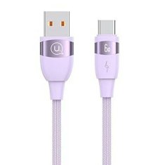 USAMS USAMS U85 KABEL USB NA USB-C 6A 2M RYCHLÉ NABÍJENÍ FIALOVÁ/FIALOVÁ SJ631USB02 (US-SJ631)