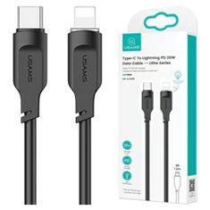 USAMS USAMS USB-C TO LIGHTNING KABEL 20W 1,2M PD FAST CHARGING LITHE SERIES ČERNÁ/ČERNÁ SJ566USB01 (US-SJ566)