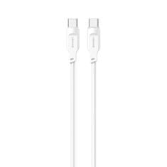 USAMS USAMS KABEL USB-C NA USB-C 100W 1,2M PORT DISPLEJ RYCHLO NABÍJECÍ LITHE SERIES BÍLÁ/BÍLÁ SJ567USB02 (US-SJ567)